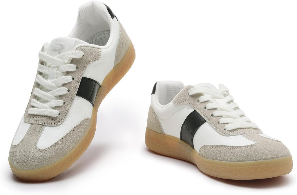 Rihero Women's Fashion Comfortable Walking Sneakers Shoes | Retro Color-Block Sneakers, Lace-Up, Non-Slip Sole, Ideal For Daily Wear Casual Spring, Fall, Running, Tennis