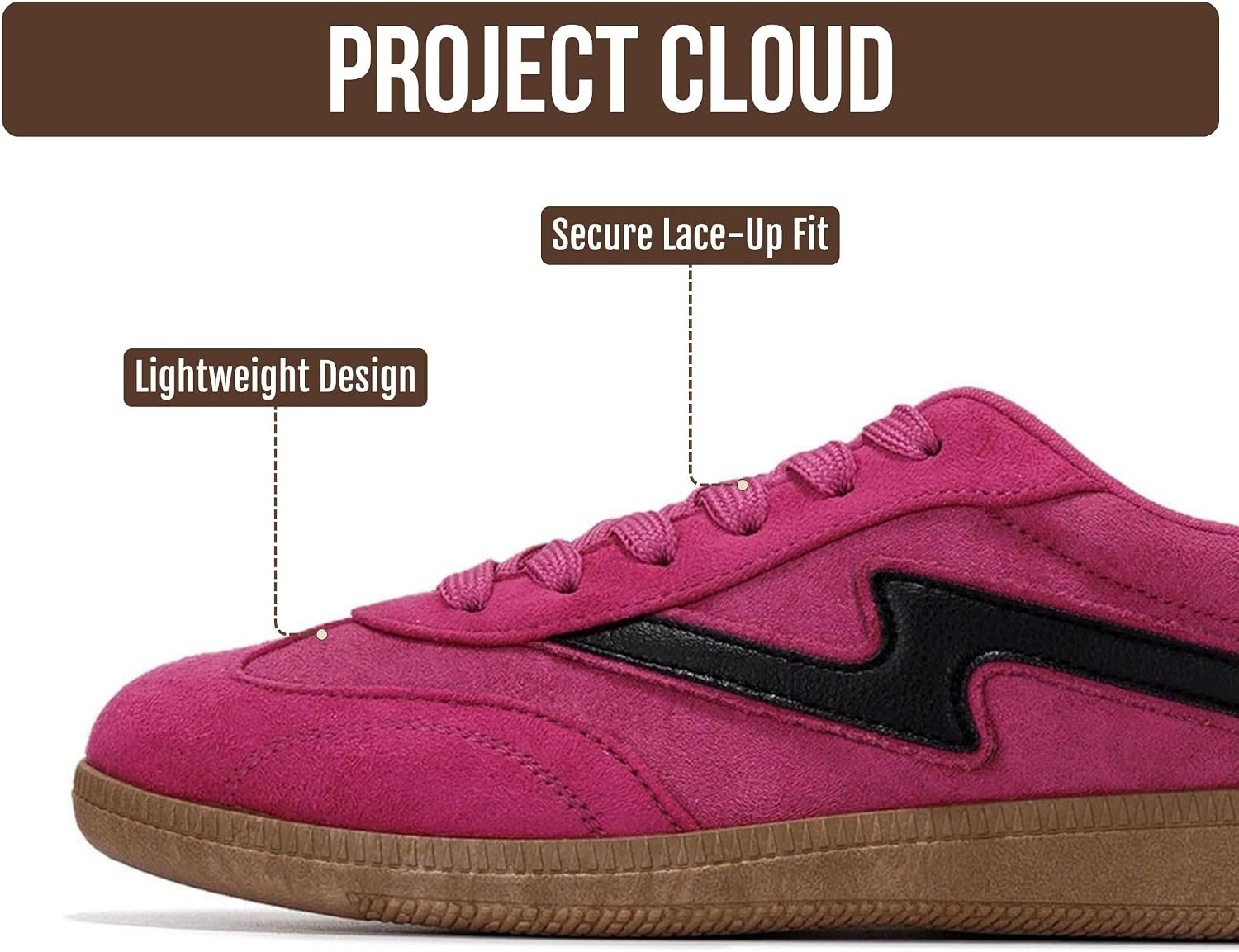 Project Cloud Non-Slip Fashion Sneakers for Women, Lace-Up Shoes (Irita) | Memory Foam Insole Trendy Womens Footwear - Comfortable Casual Womens Sneakers - Stylish Shoes Women Breathable Footwear