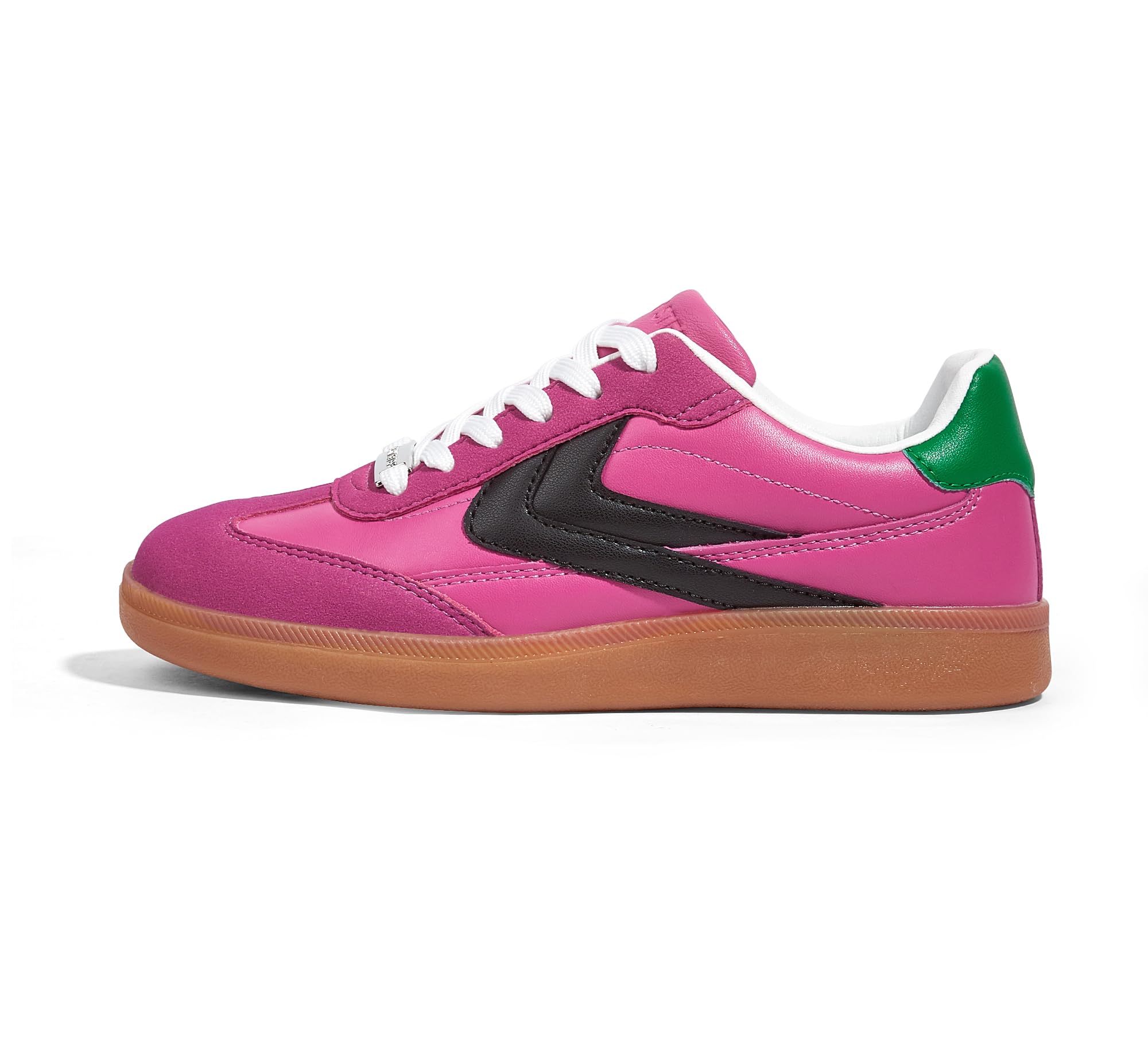 LUCKY STEP Women Retro Gum Sole Fashion Sneakers Skate Shoes | Casual Trendy Walking Trainer Anti Slip Flat Low-Top Footwear