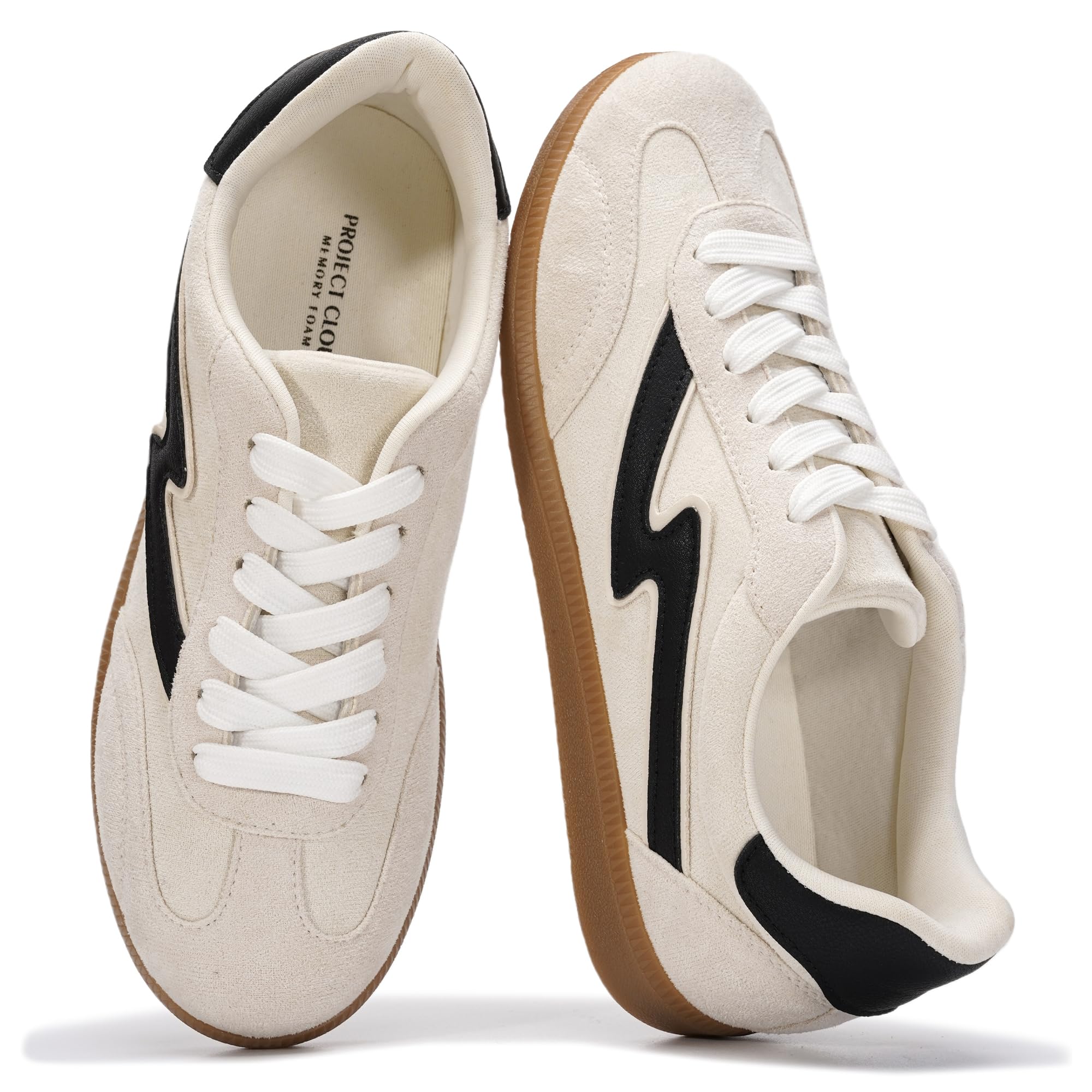 Project Cloud Non-Slip Fashion Sneakers for Women, Lace-Up Shoes (Irita) | Memory Foam Insole Trendy Womens Footwear - Comfortable Casual Womens Sneakers - Stylish Shoes Women Breathable Footwear