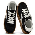 Vilanva Women's Fashion Sneakers Casual Tennis Shoes with Genuine Suede Classic Retro Gum Sole Walking Trendy Footwear