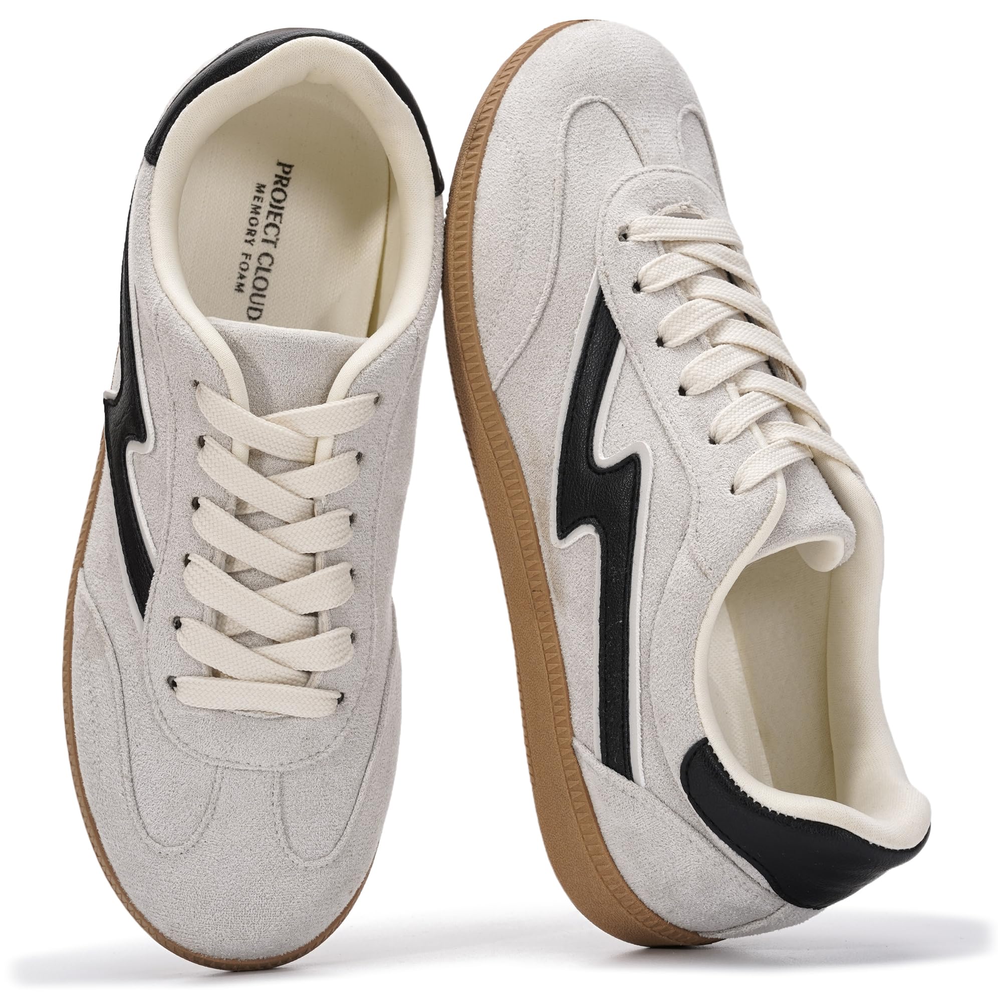 Project Cloud Non-Slip Fashion Sneakers for Women, Lace-Up Shoes (Irita) | Memory Foam Insole Trendy Womens Footwear - Comfortable Casual Womens Sneakers - Stylish Shoes Women Breathable Footwear