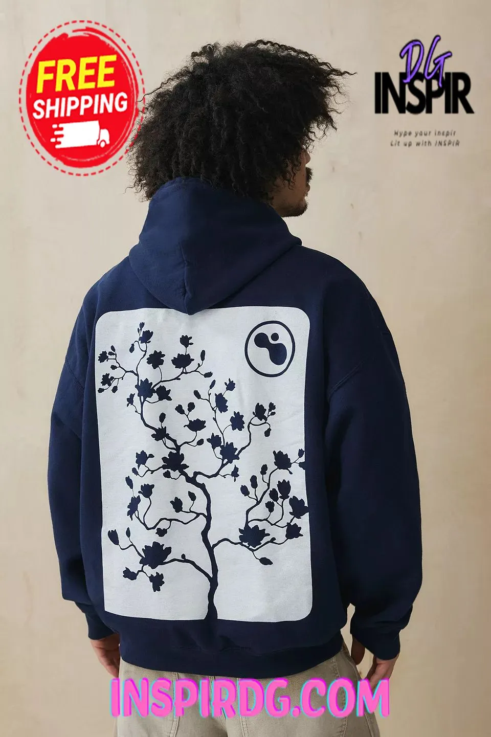 -Urban OutFitters UO Cobalt Cyan Flowers Hoodie