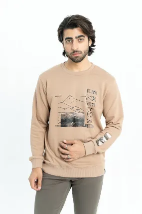 Beige Graphic Sweatshirt