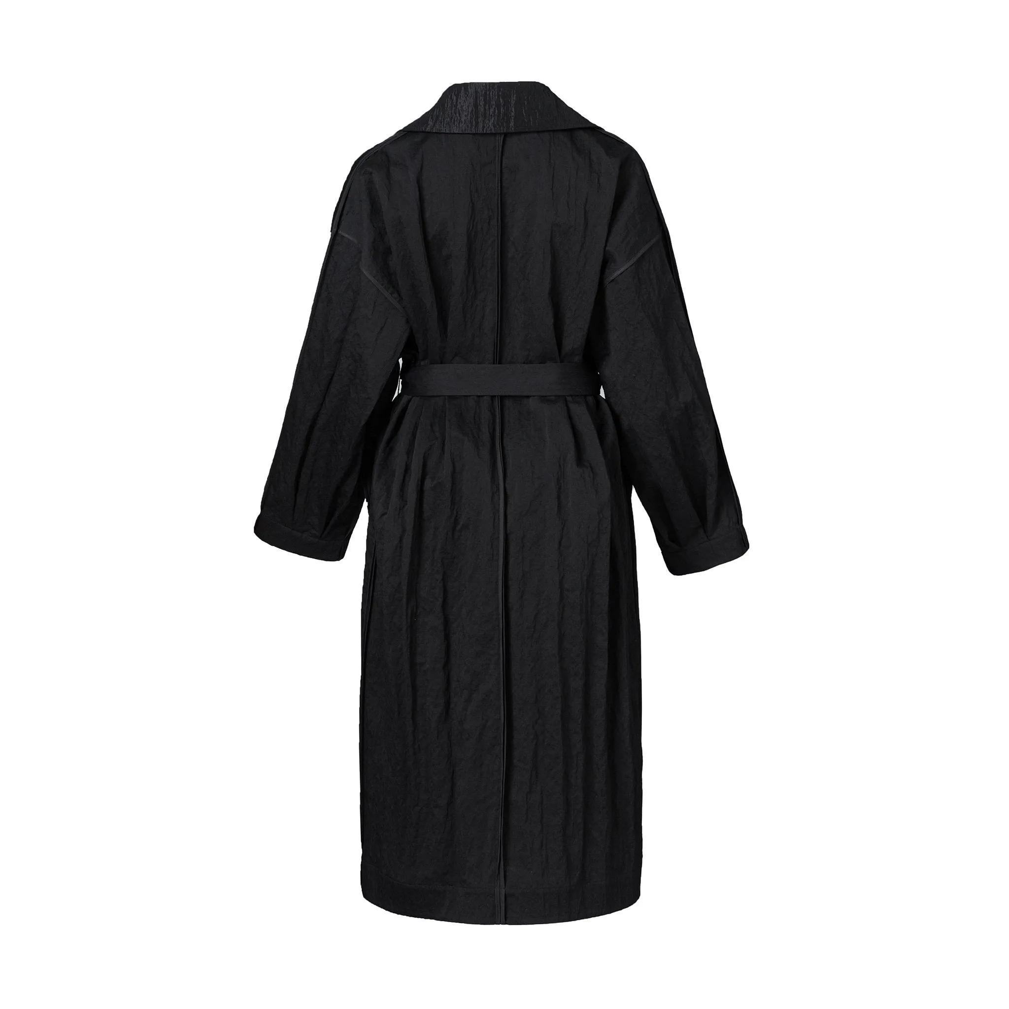 Black Pleated Coat-
