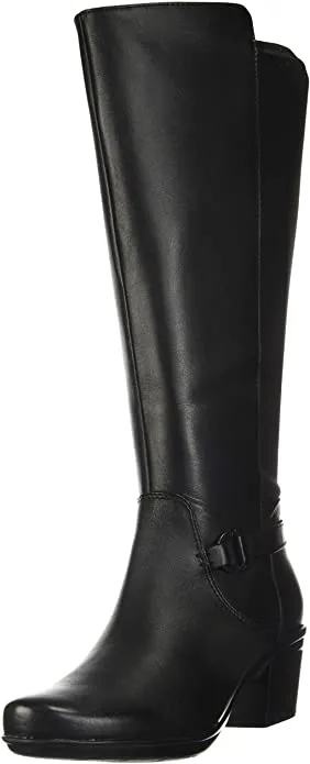 Clarks Emslie March Wide Calf - Black Leather