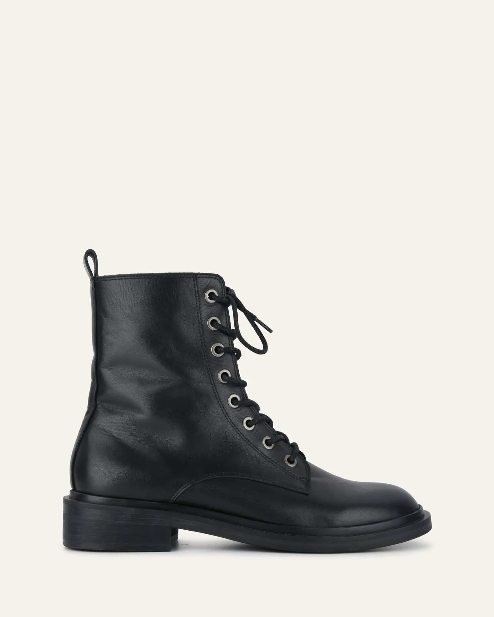 Darwin flat ankle boots black leather