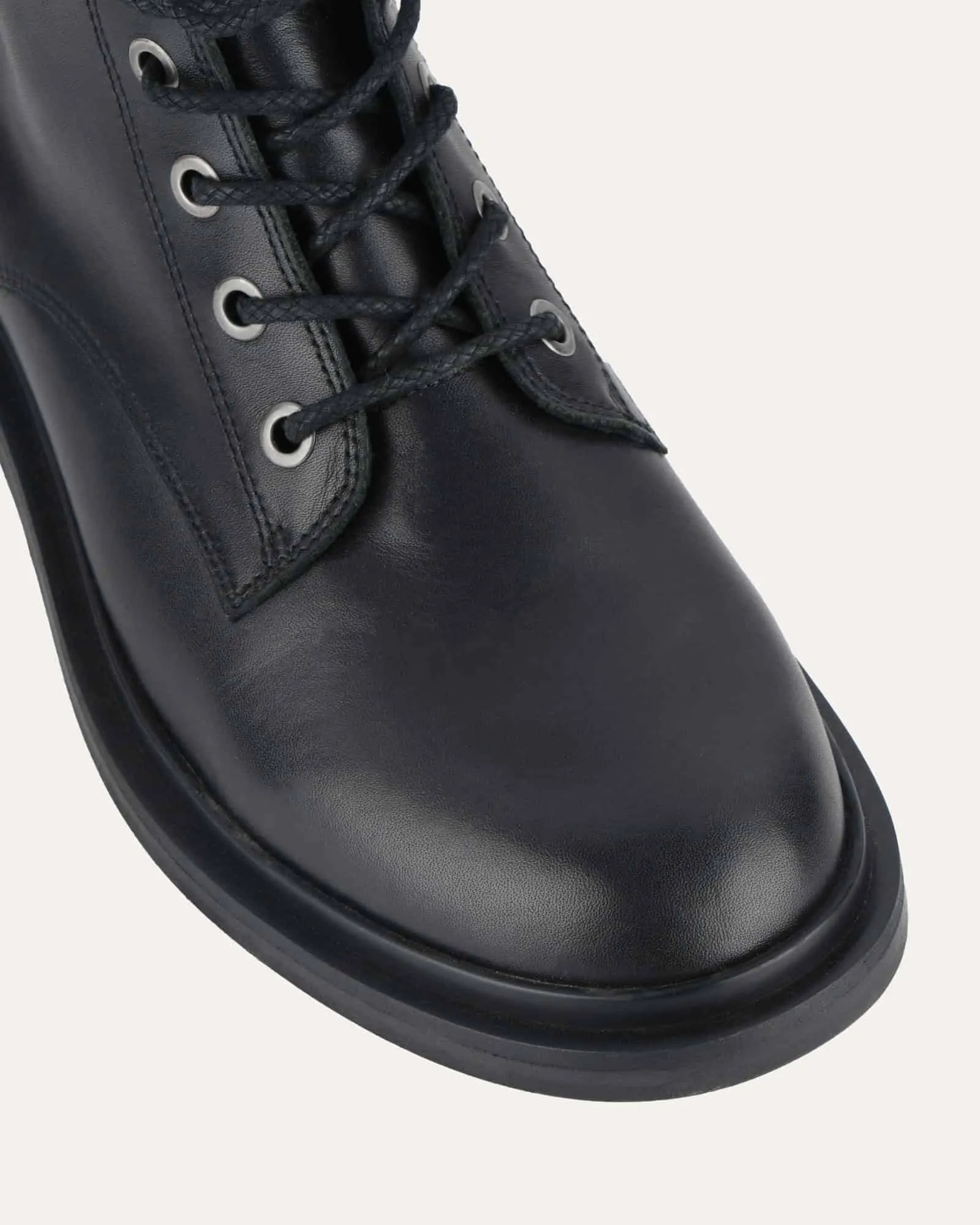 Darwin flat ankle boots black leather