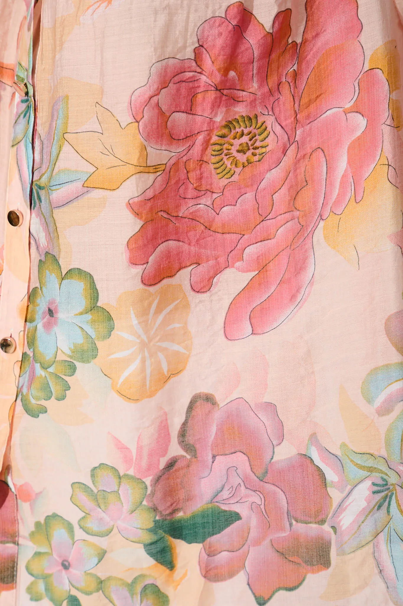 Haruna Shirt In Apricot With Rust Floral