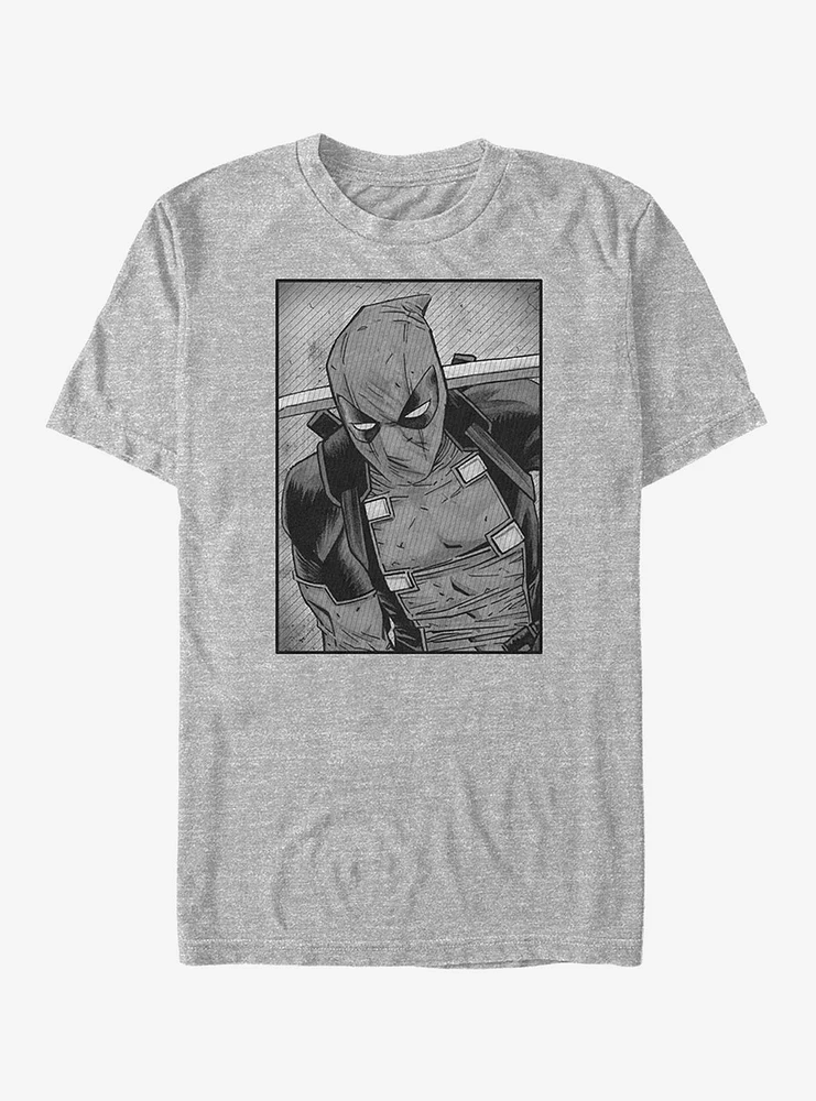 Hot Topic Marvel Deadpool Comic Grayscale T-Shirt