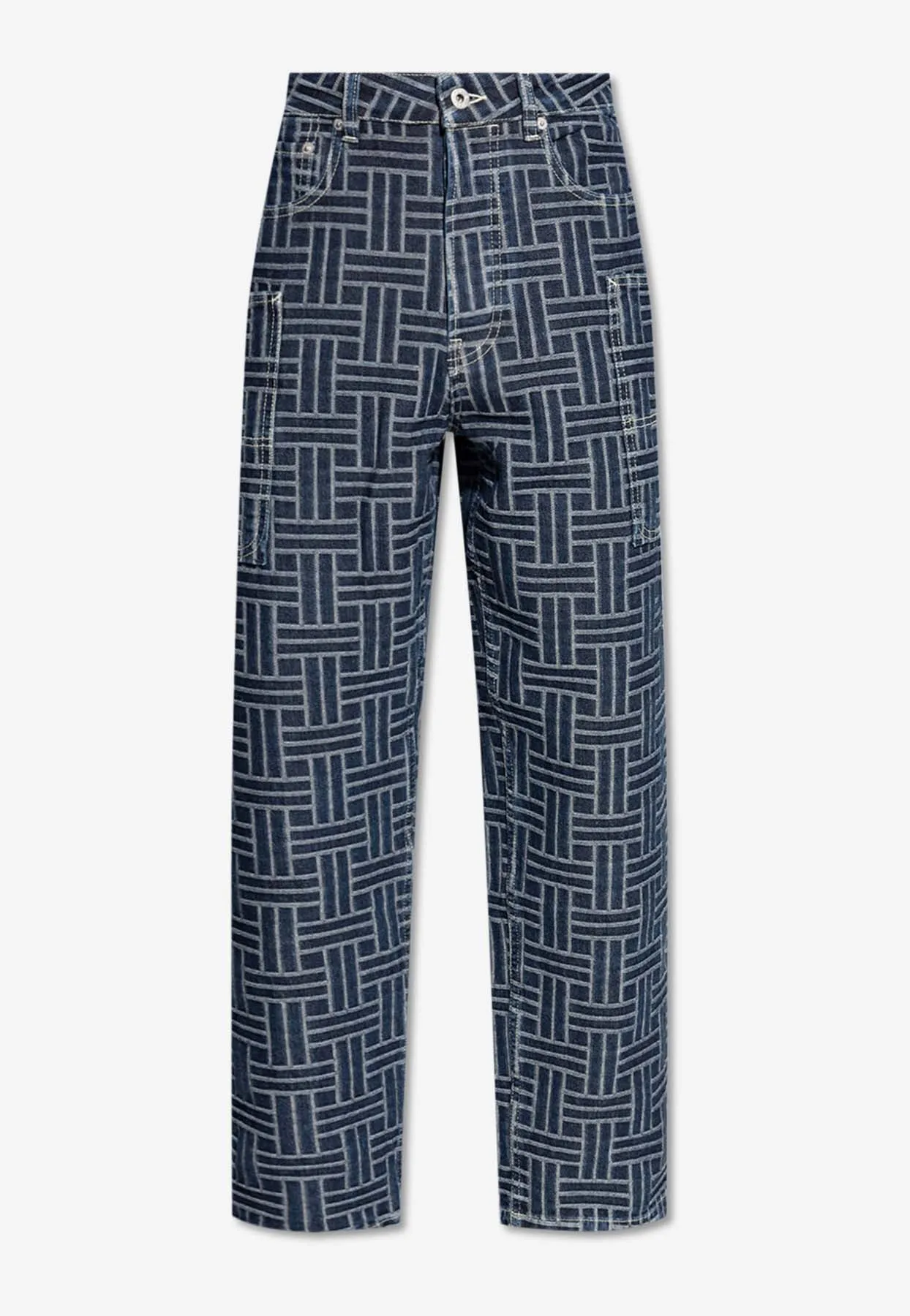 Jacquard Weave Cargo Jeans