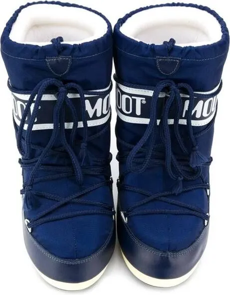 Moon Boot Kids logo lace-up snow boots Blue