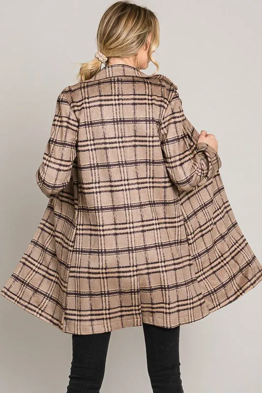 Motives Plaid Suede Coat