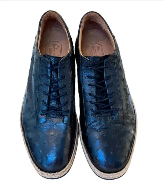 Pelle Monaco Ostrich Lace-Up Shoe Black