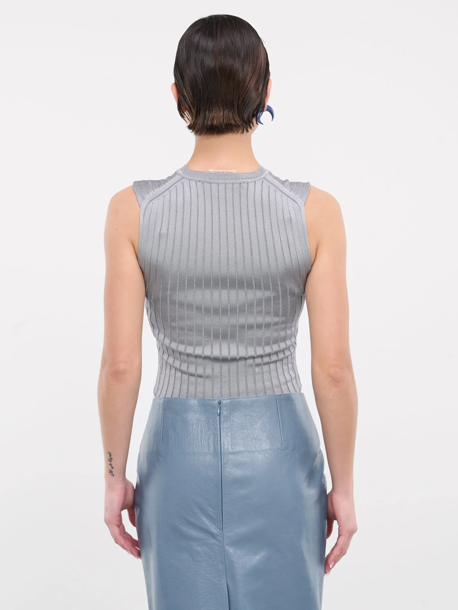 Rib-Knit Sweater Vest (CVMD0121A0-UFV222-GREG)