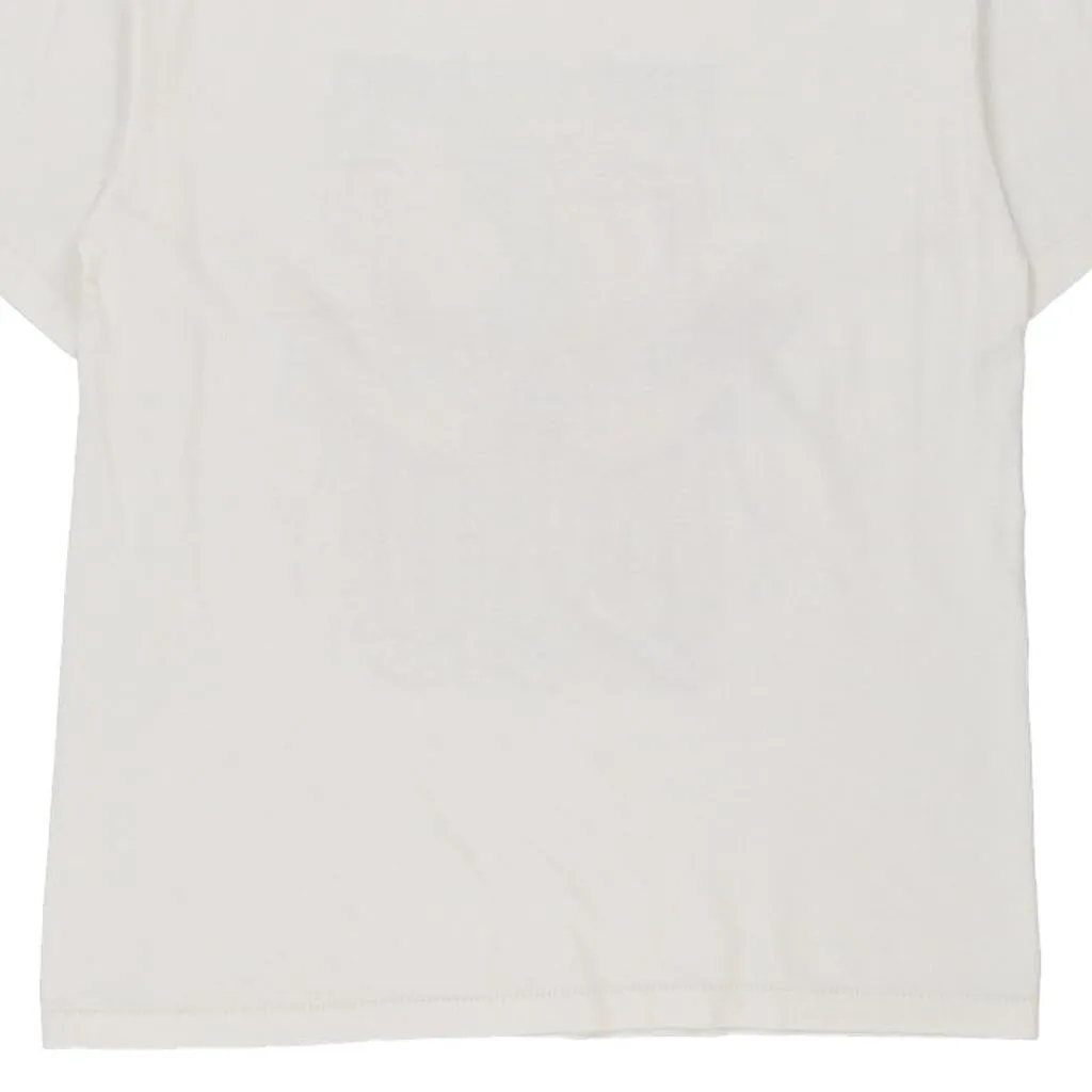 Single Stitch New Orleans Mardi Gras.  Tee Jays Graphic T-Shirt - Medium White Cotton