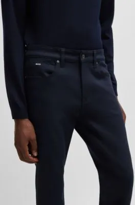 Slim-fit jeans in dark-blue performance-stretch denim
