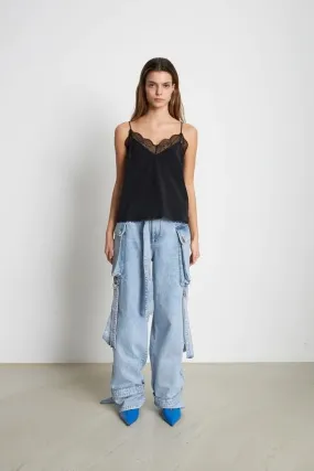 Stella Nova Silk Slip Top - Black
