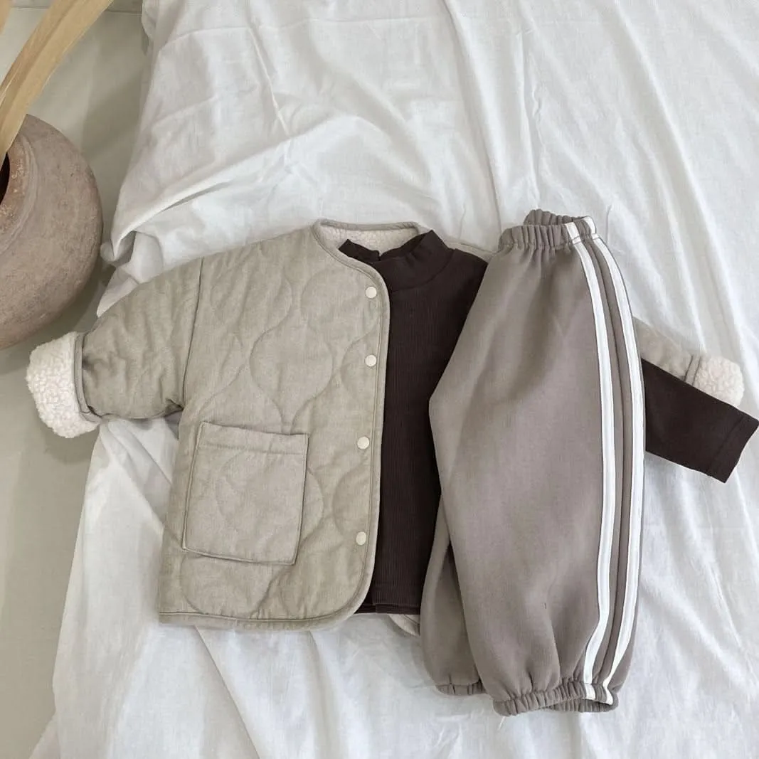 Toddler Reversible Sherpa Lined Quilted Jacket  (2-7y) - 2 Colors