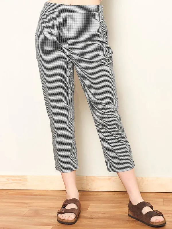 Vintage 80's Plaid Women Summer Pants