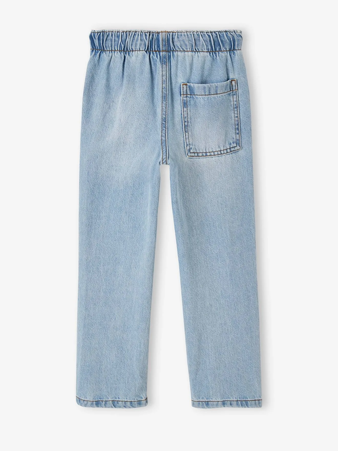 Wide Easy to Slip On Jeans for Boys - bleached denim
